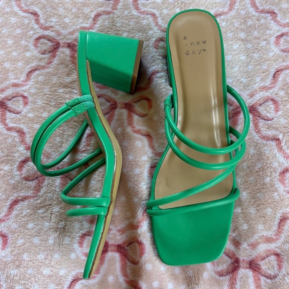 A New Day Women's Vibrant Green Heeled Sandals